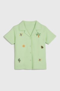 Boys mustard printed polo shirt