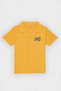 Boys mustard floral polo shirt