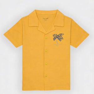 Boys mustard floral polo shirt